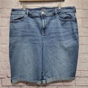 NYDJ Briella Denim Bermuda Shorts Womens 20W Cuffed Preppy Normcore Summerwear